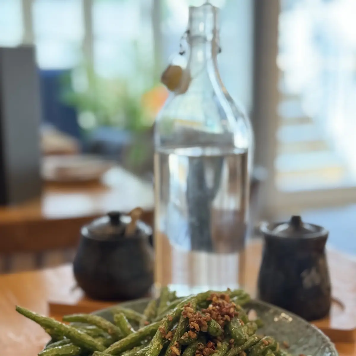stir-fried string bean with minced pork 干煸四季豆